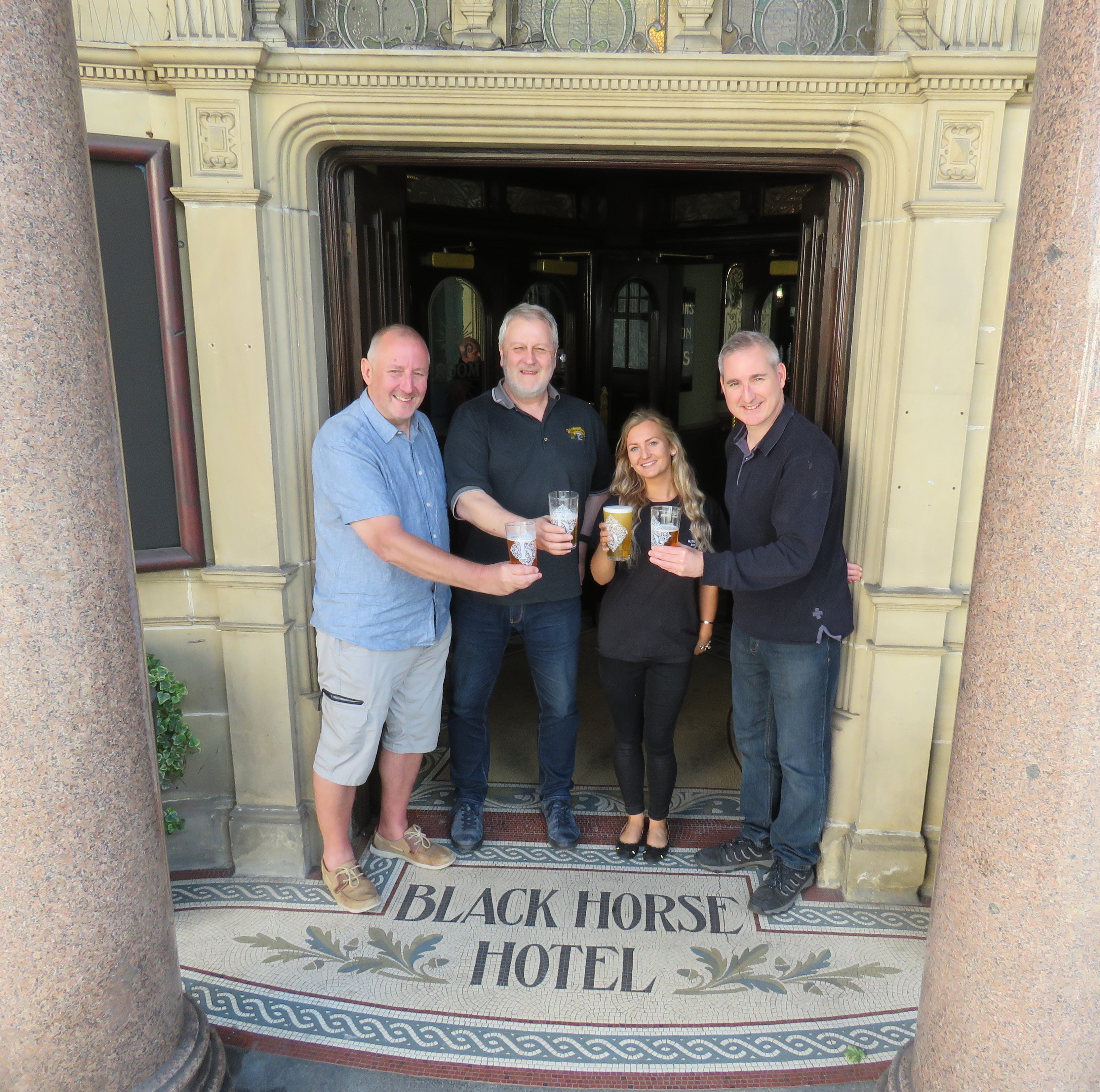 Otley Pub Club toast the successful re-opening of the Black Horse Hotel by award-winning Kirkstall Brewery and Brudenell Social Club